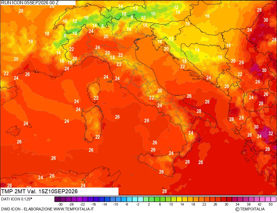 mappa Temp 2 metri