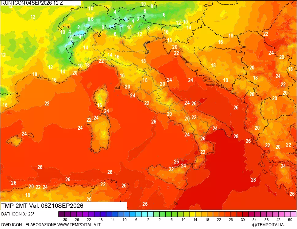 mappa Temp 2 metri