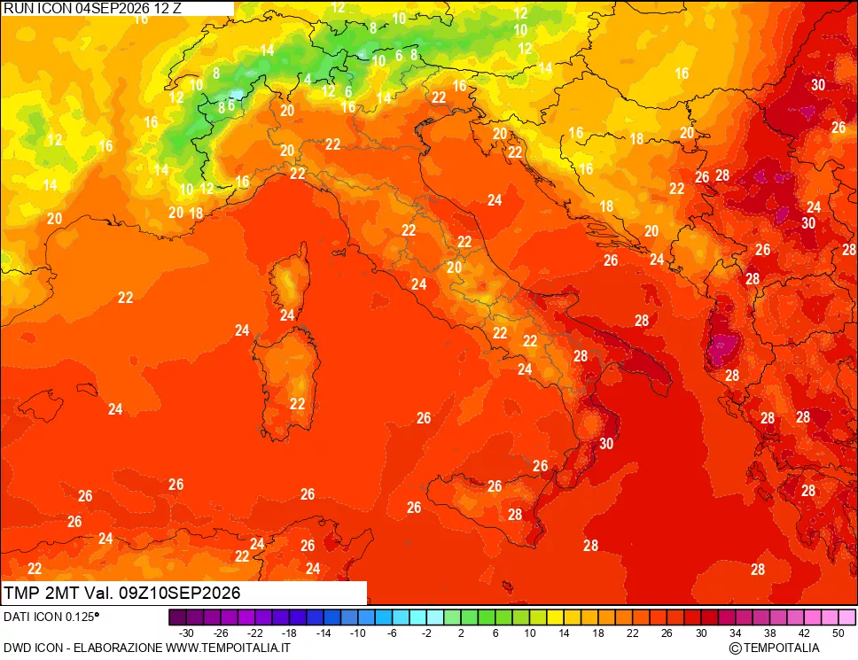 mappa Temp 2 metri