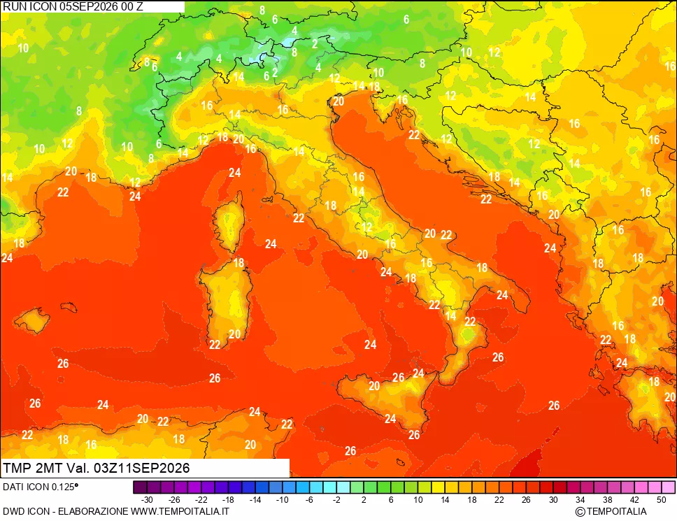mappa Temp 2 metri