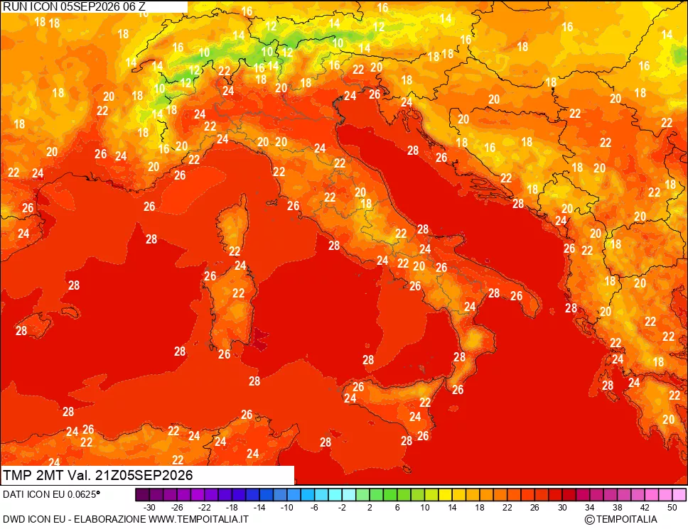 mappa Temp 2 metri
