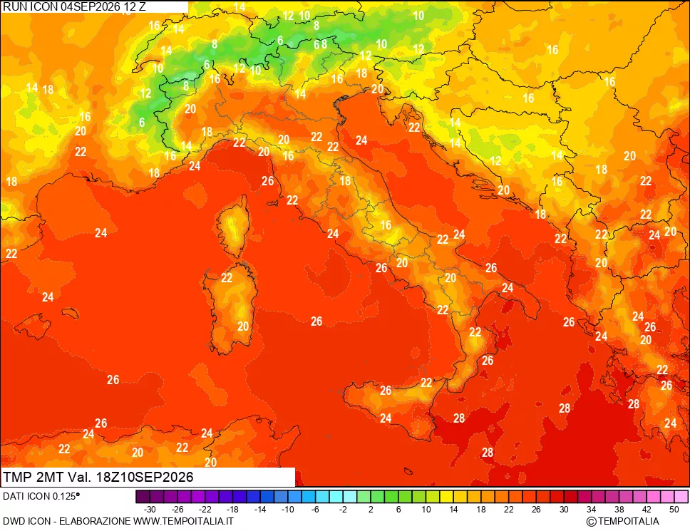 mappa Temp 2 metri