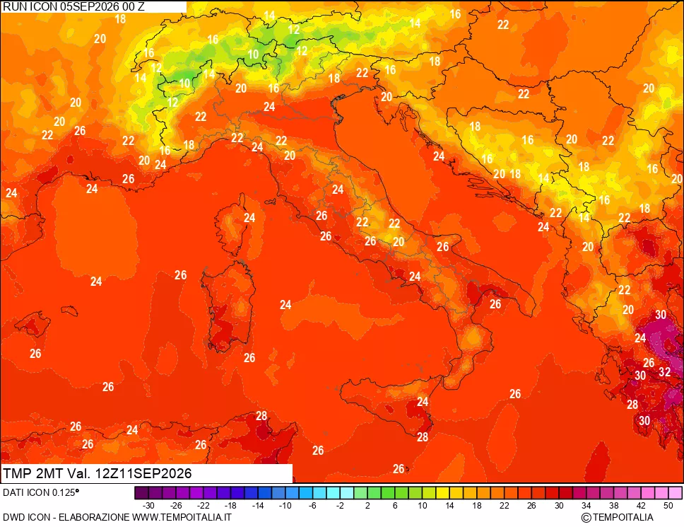 mappa Temp 2 metri
