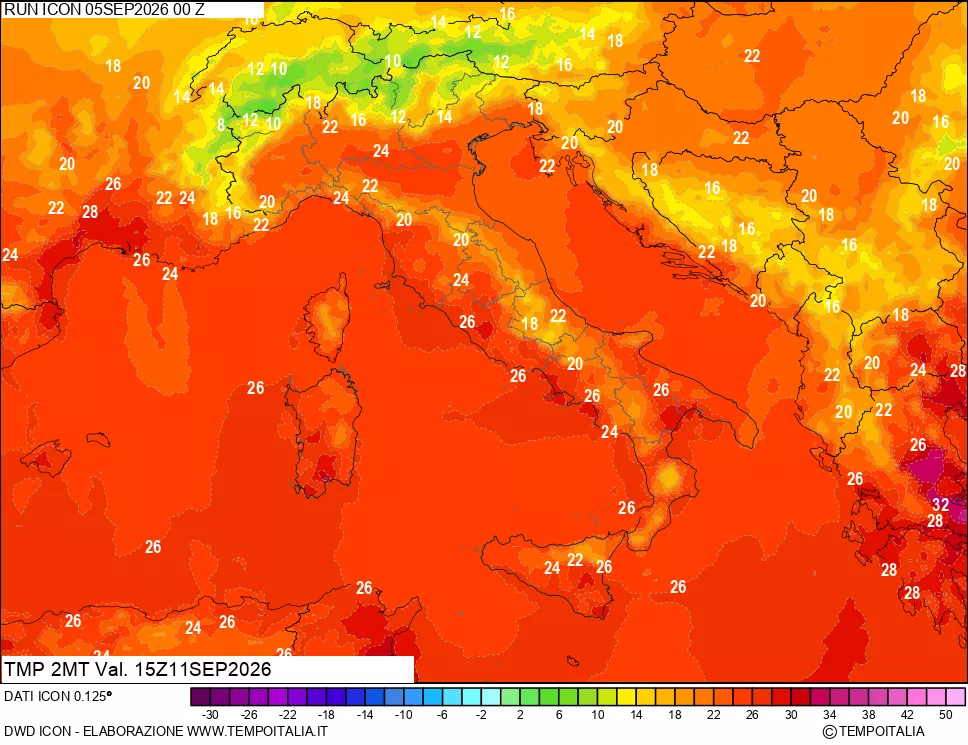 mappa Temp 2 metri