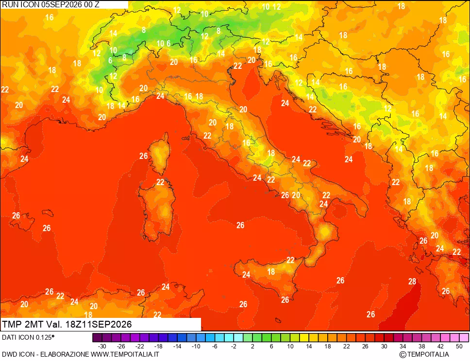 mappa Temp 2 metri