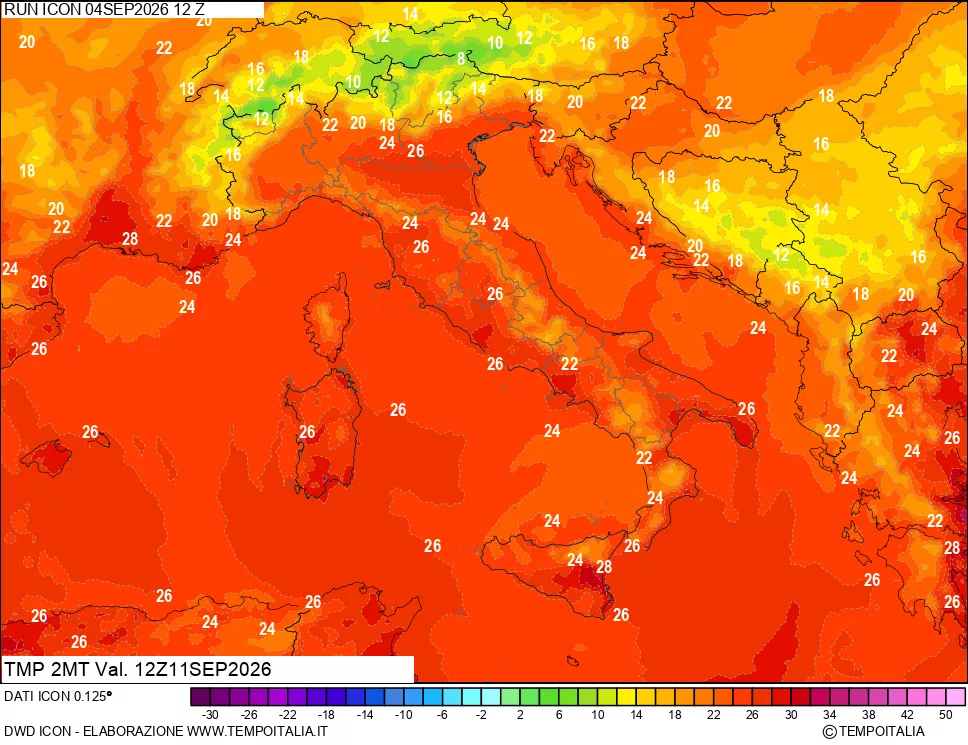 mappa Temp 2 metri