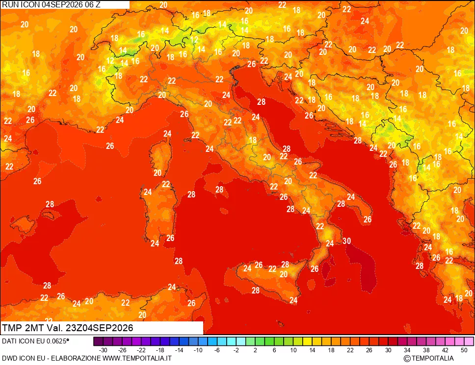 mappa Temp 2 metri