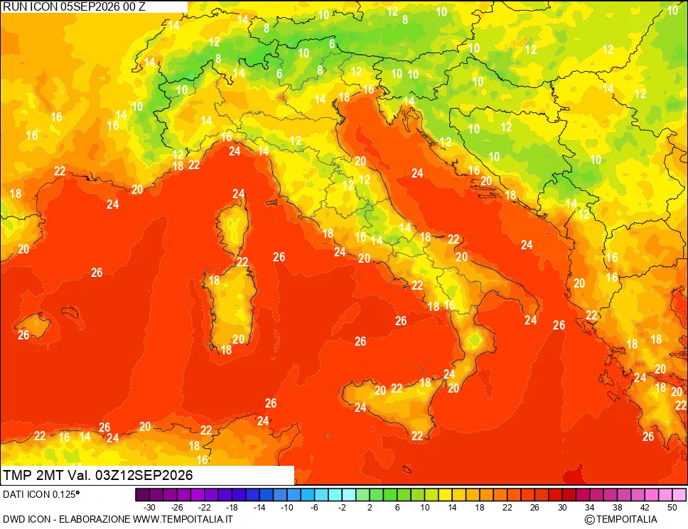 mappa Temp 2 metri