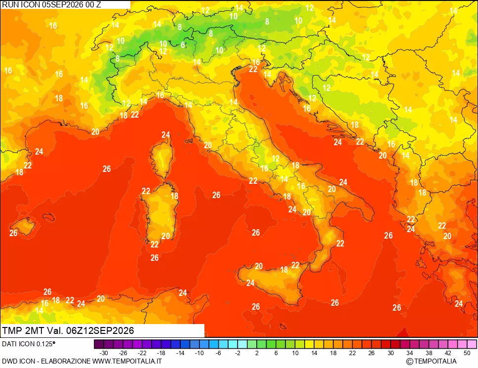 mappa Temp 2 metri
