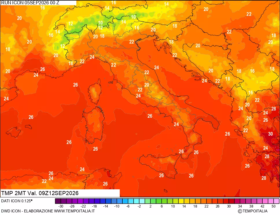 mappa Temp 2 metri