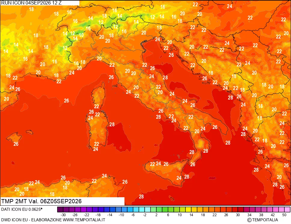 mappa Temp 2 metri