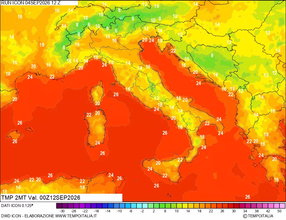 mappa Temp 2 metri