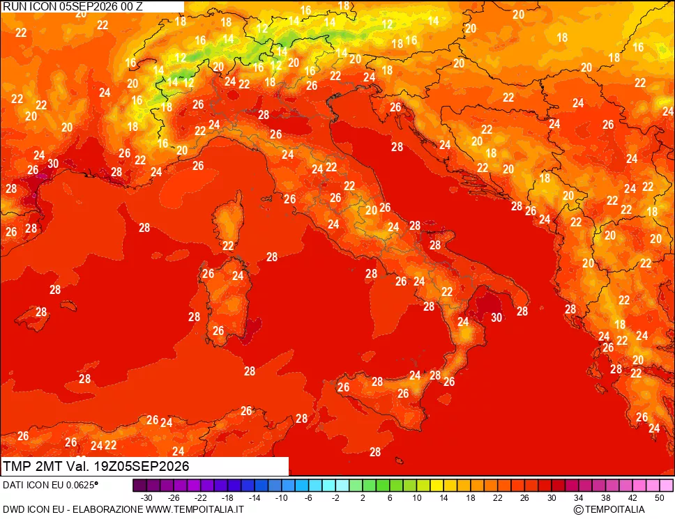mappa Temp 2 metri