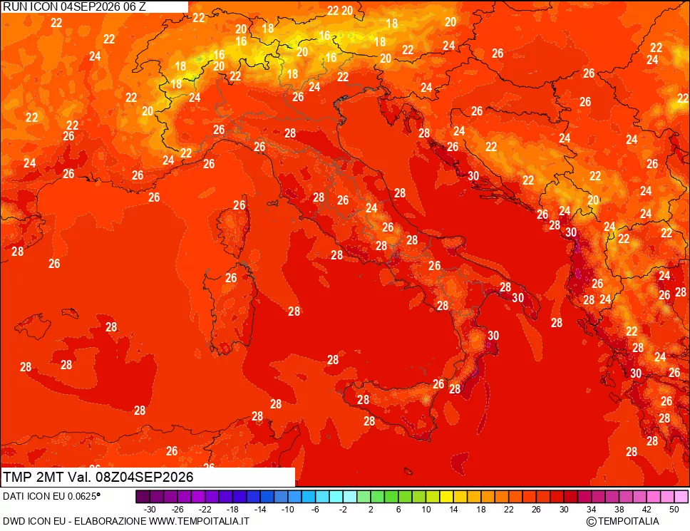mappa Temp 2 metri