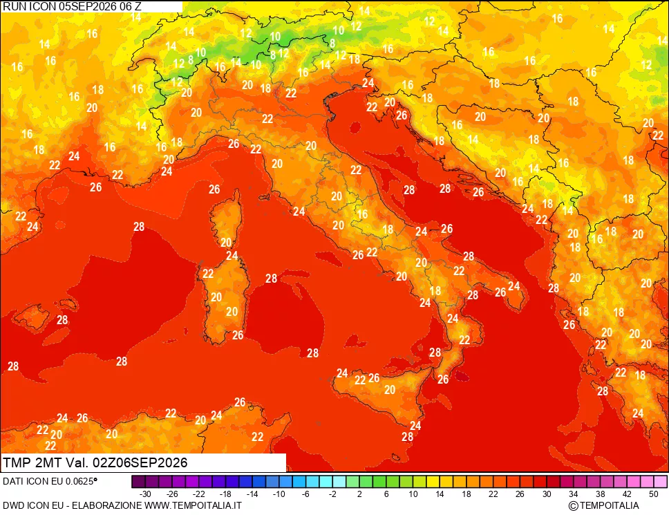 mappa Temp 2 metri