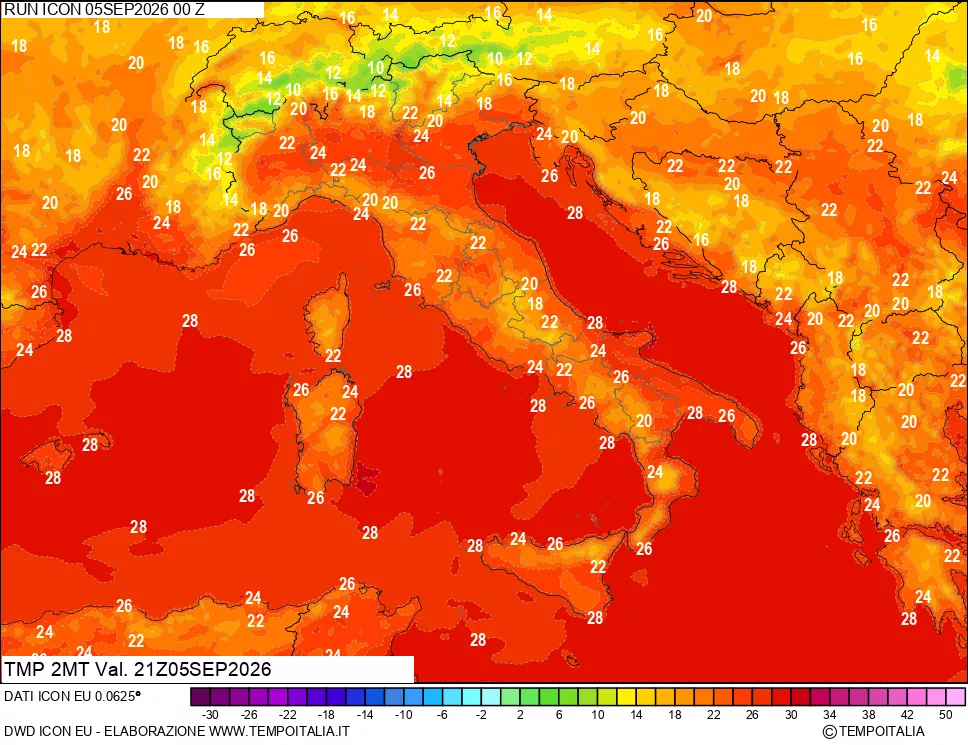 mappa Temp 2 metri