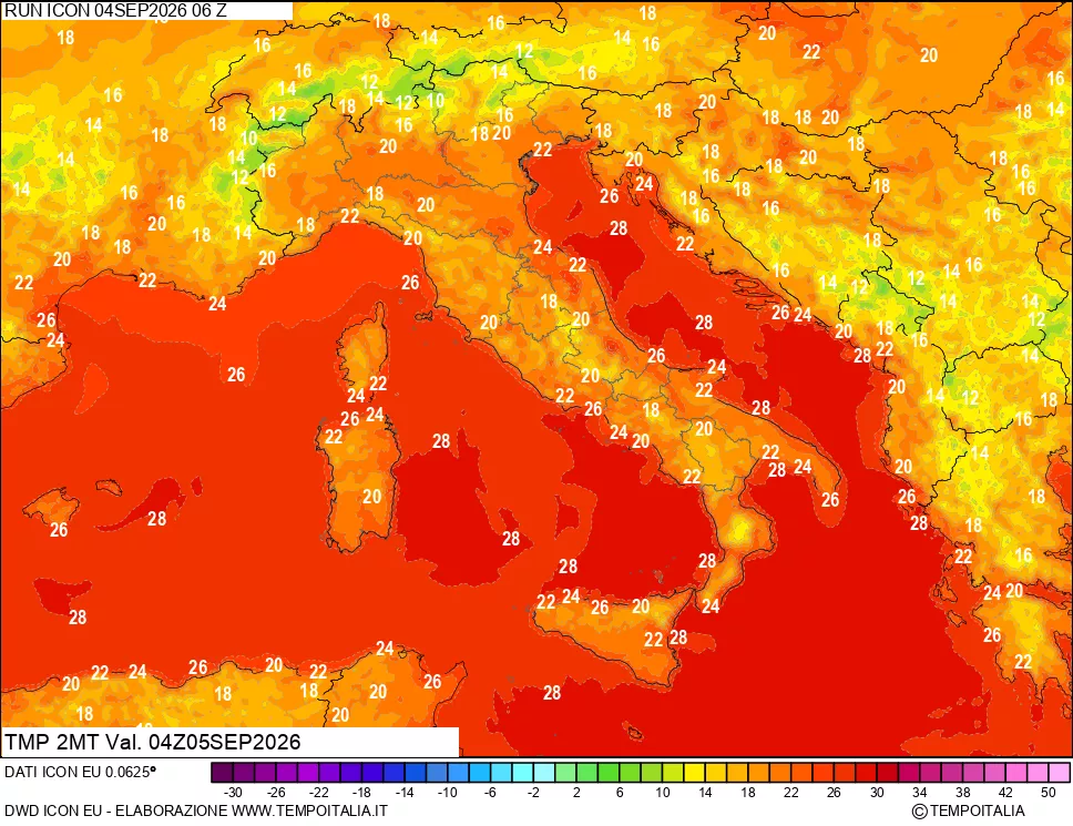 mappa Temp 2 metri