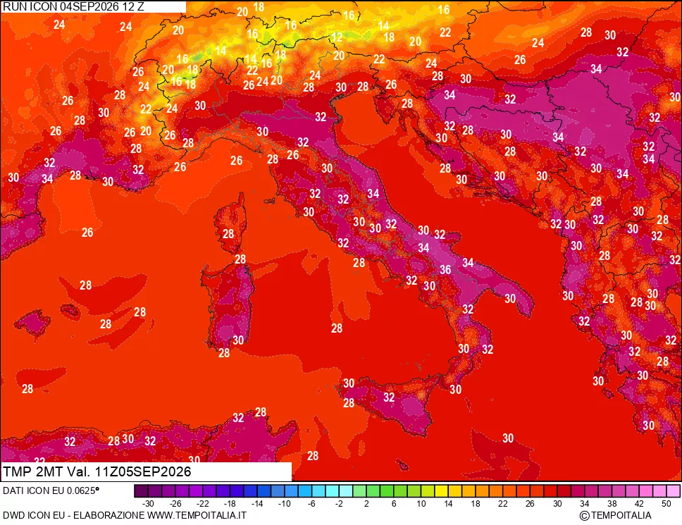 mappa Temp 2 metri