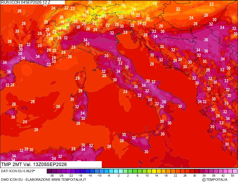 mappa Temp 2 metri