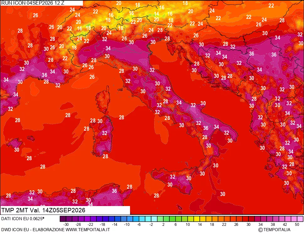 mappa Temp 2 metri