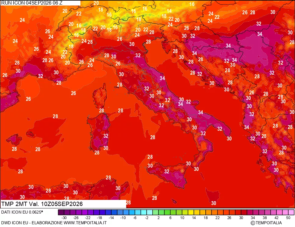 mappa Temp 2 metri