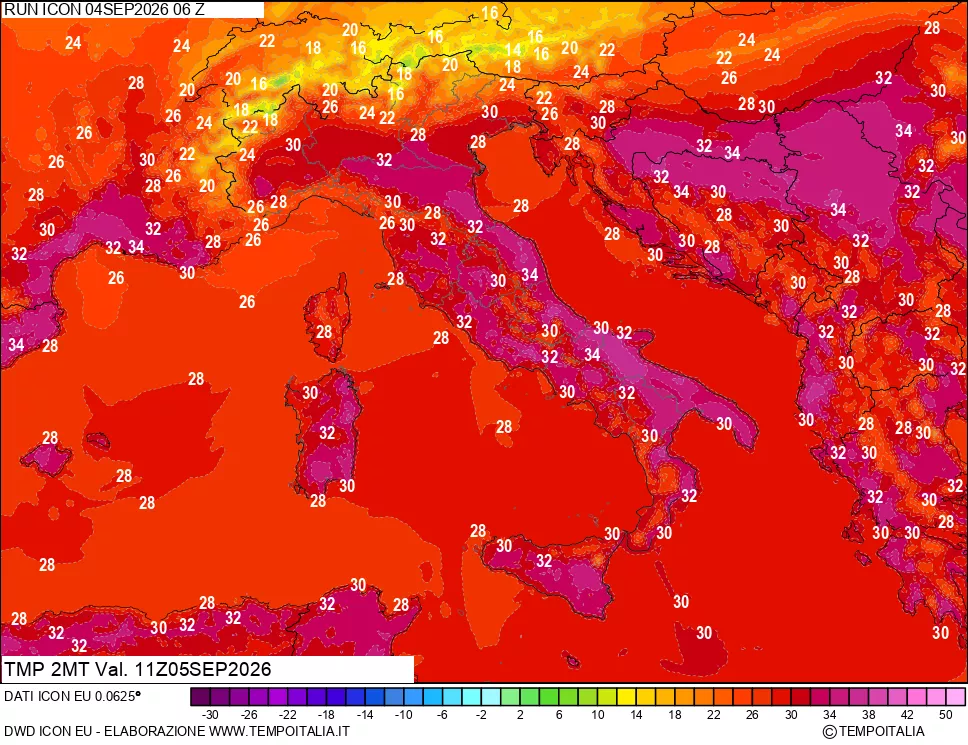 mappa Temp 2 metri