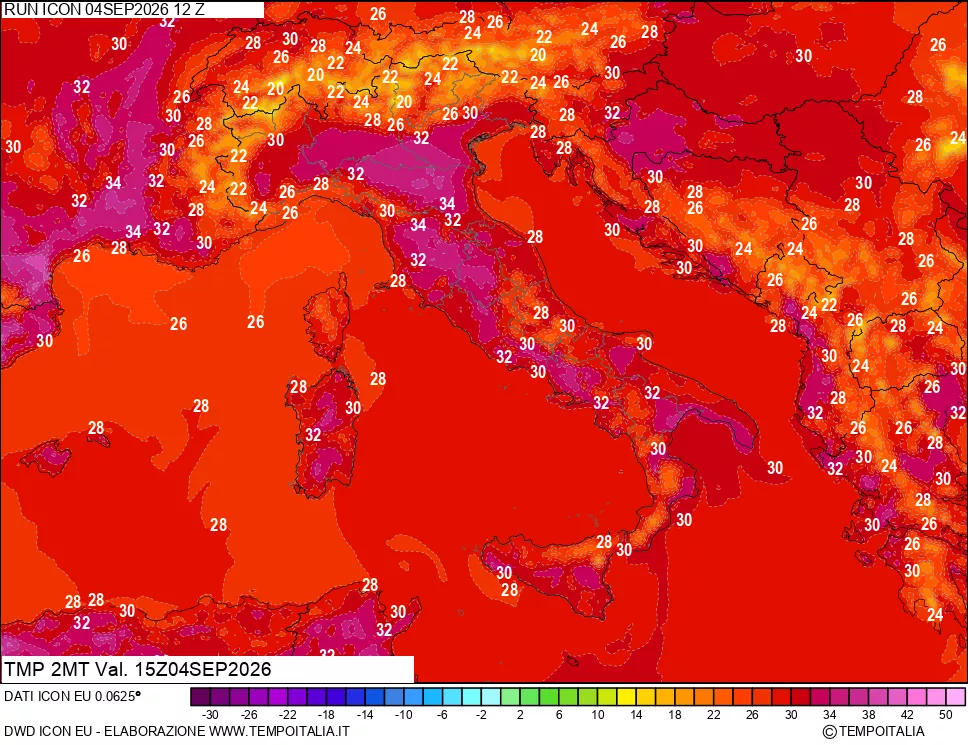 mappa Temp 2 metri