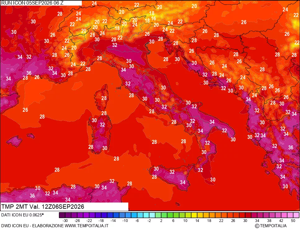 mappa Temp 2 metri