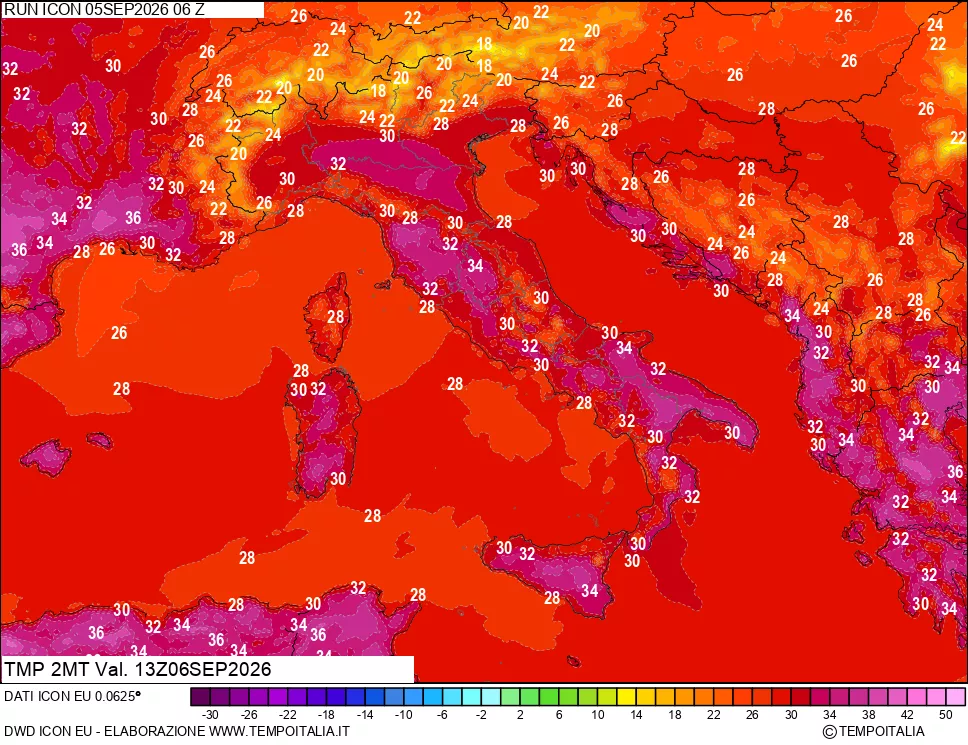 mappa Temp 2 metri