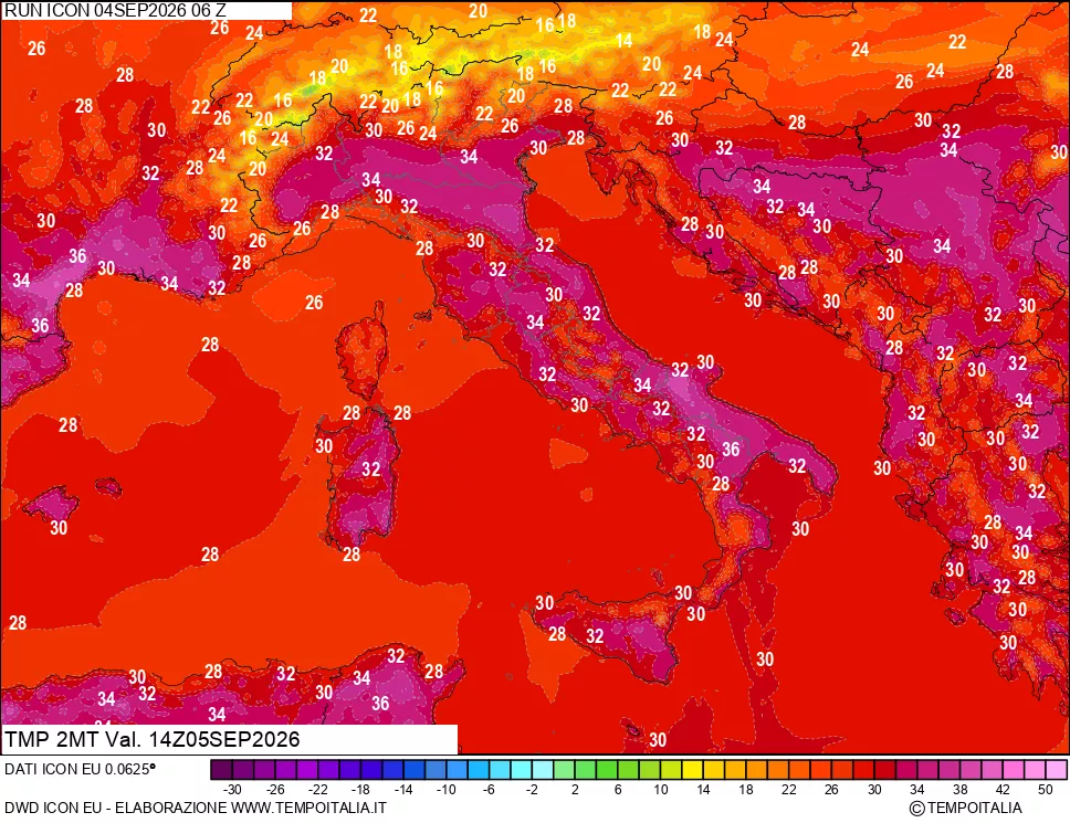 mappa Temp 2 metri