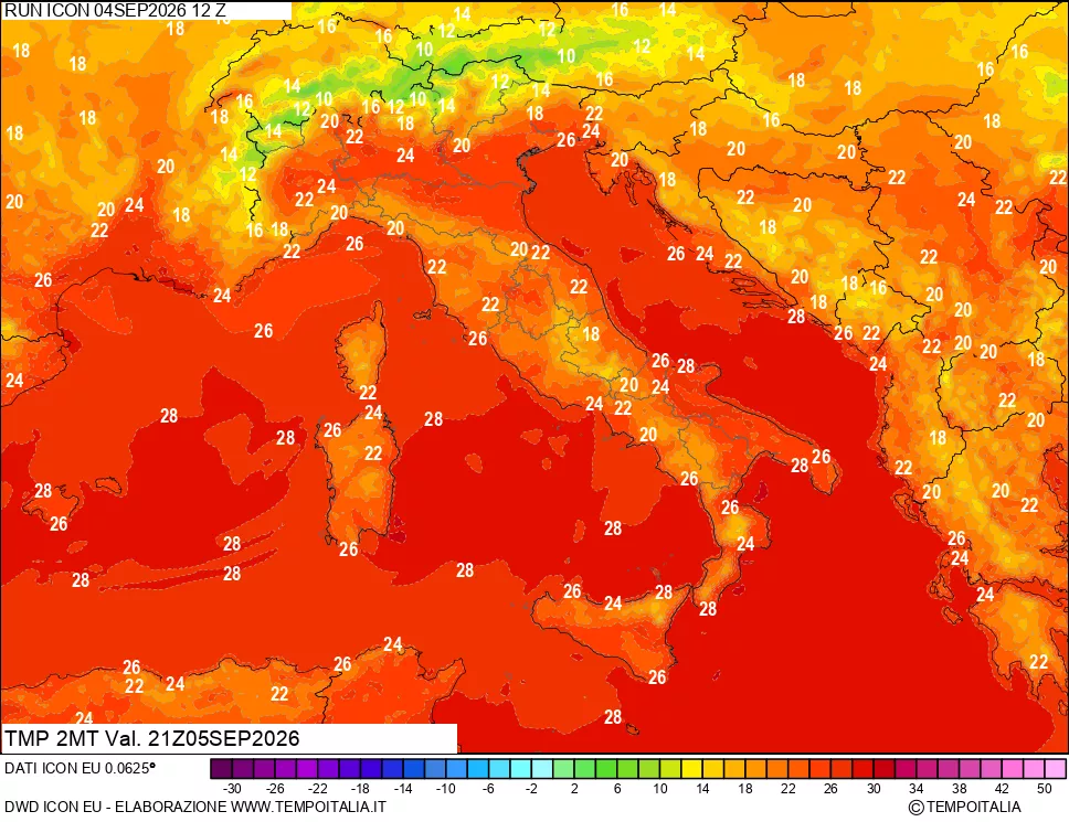 mappa Temp 2 metri