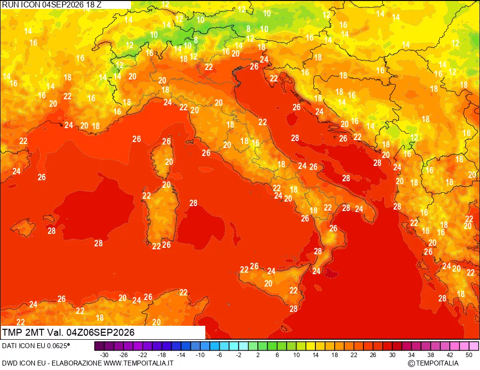 mappa Temp 2 metri