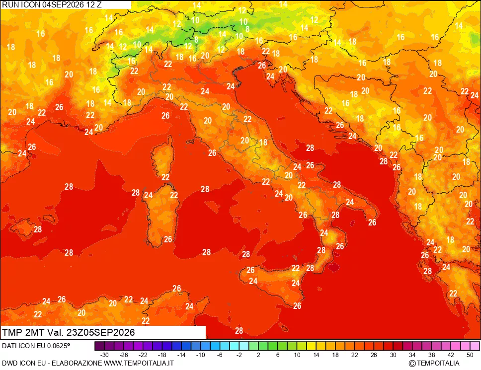 mappa Temp 2 metri