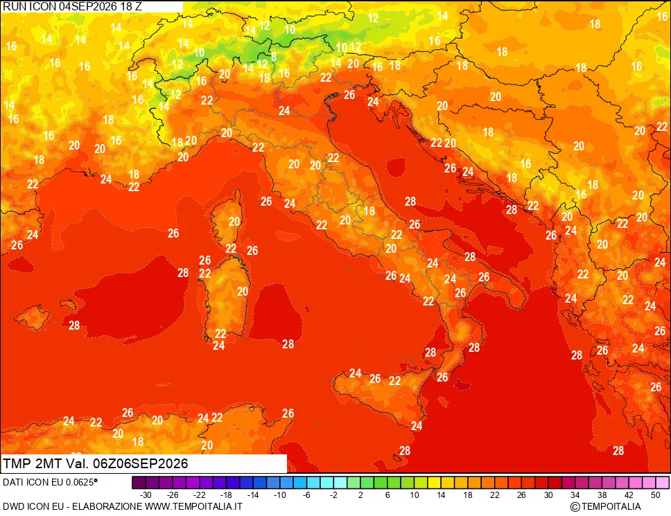 mappa Temp 2 metri