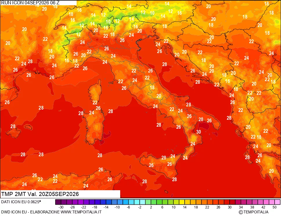 mappa Temp 2 metri
