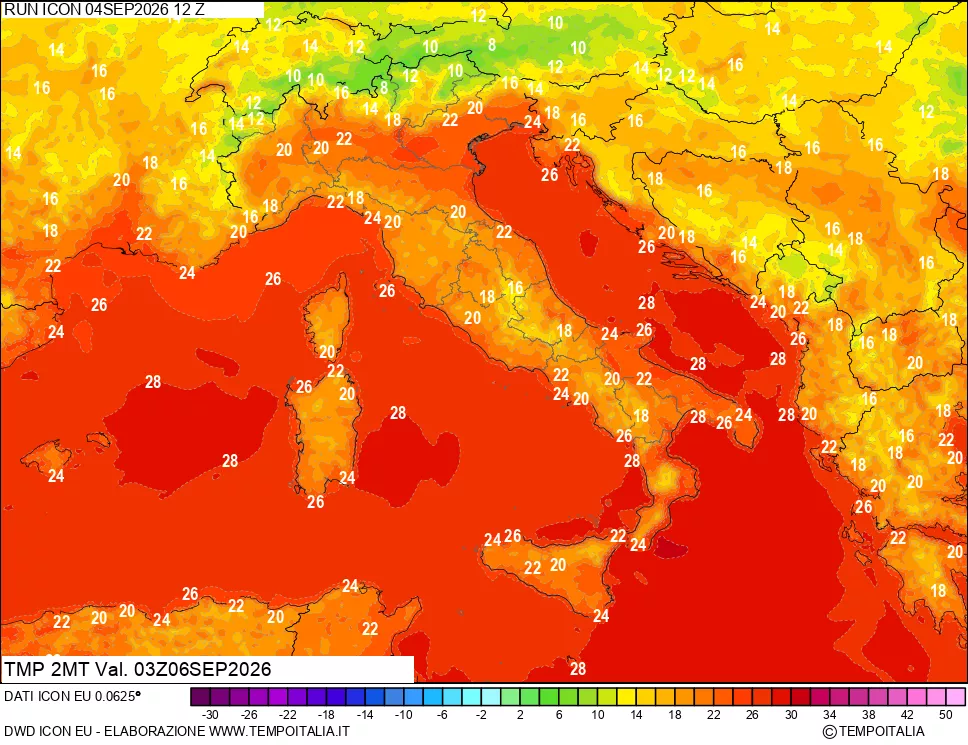 mappa Temp 2 metri