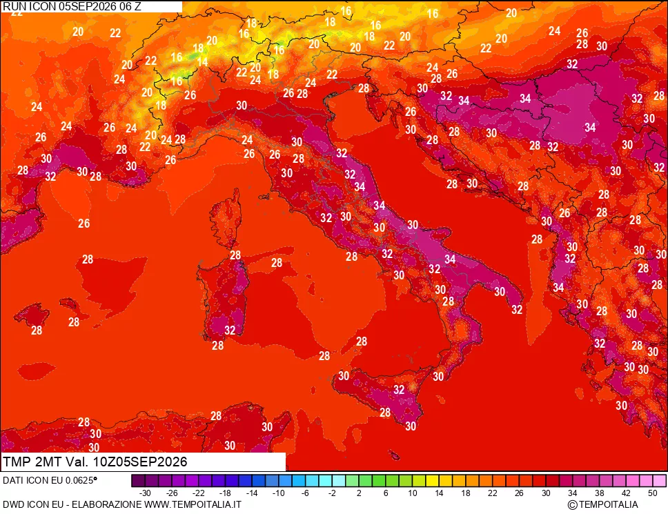 mappa Temp 2 metri