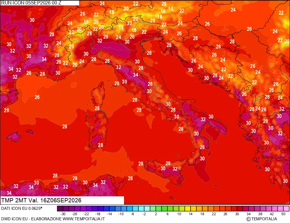 mappa Temp 2 metri