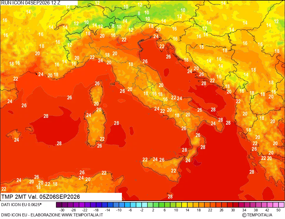 mappa Temp 2 metri