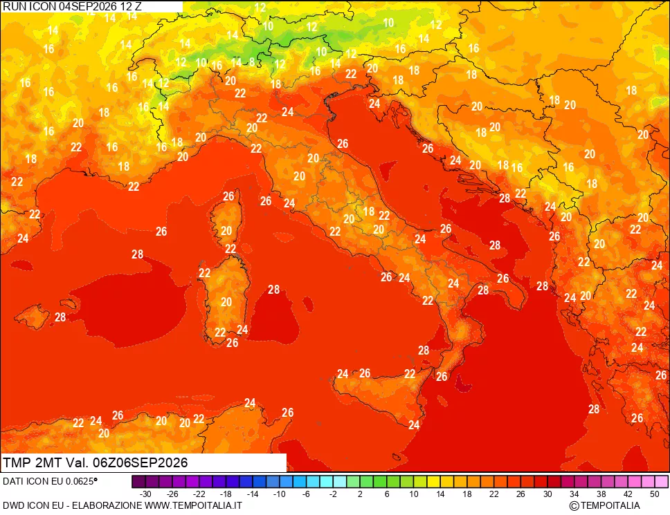 mappa Temp 2 metri