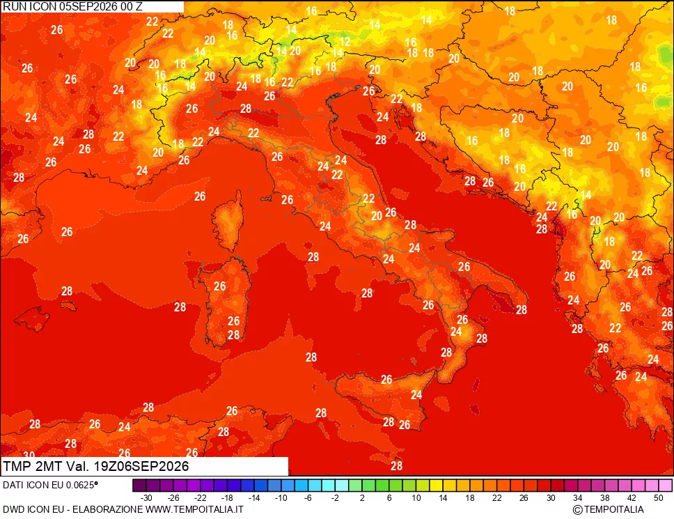 mappa Temp 2 metri
