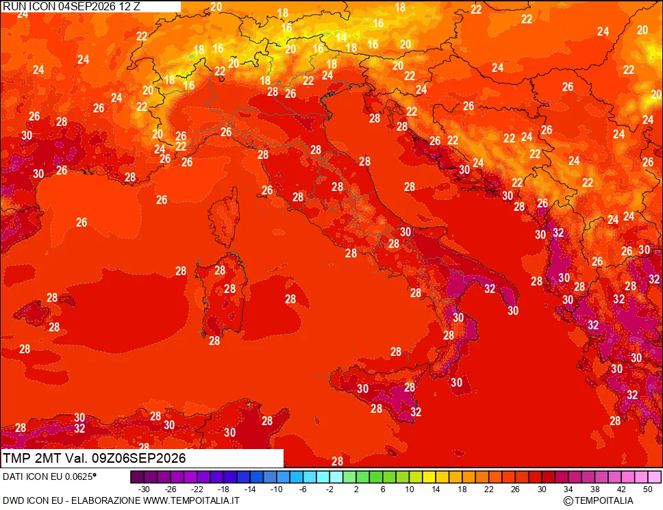 mappa Temp 2 metri
