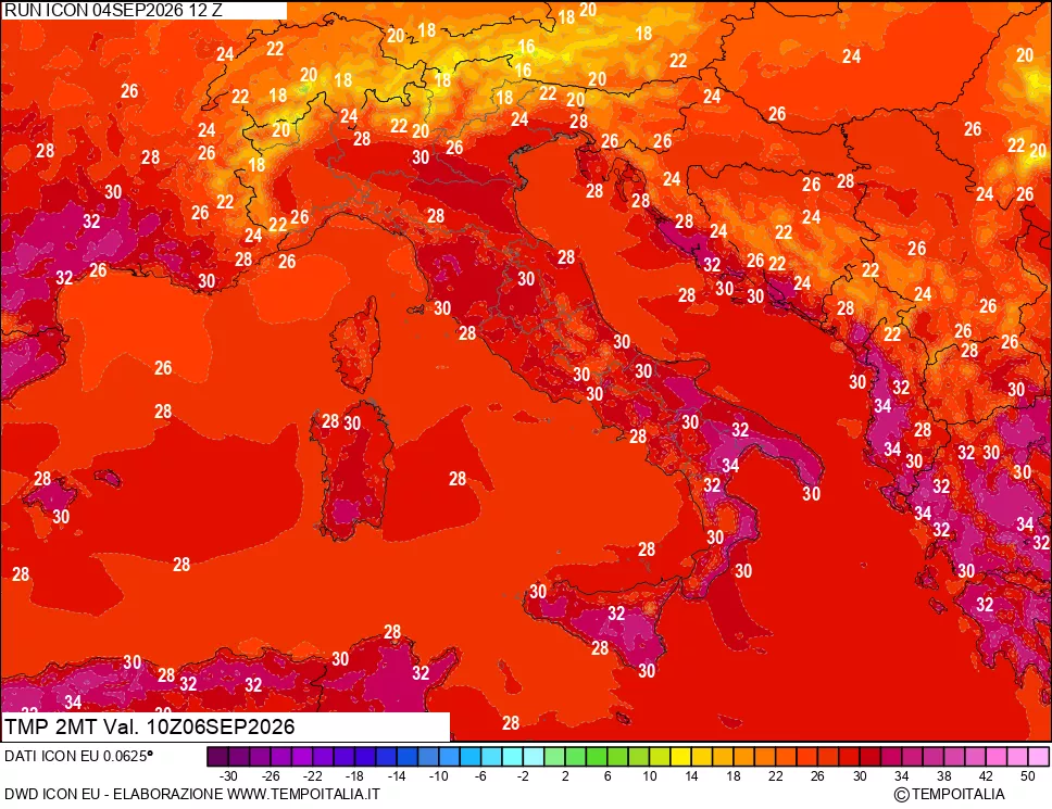 mappa Temp 2 metri