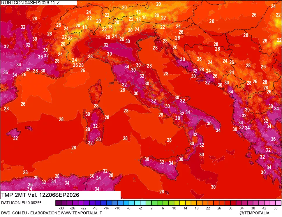 mappa Temp 2 metri