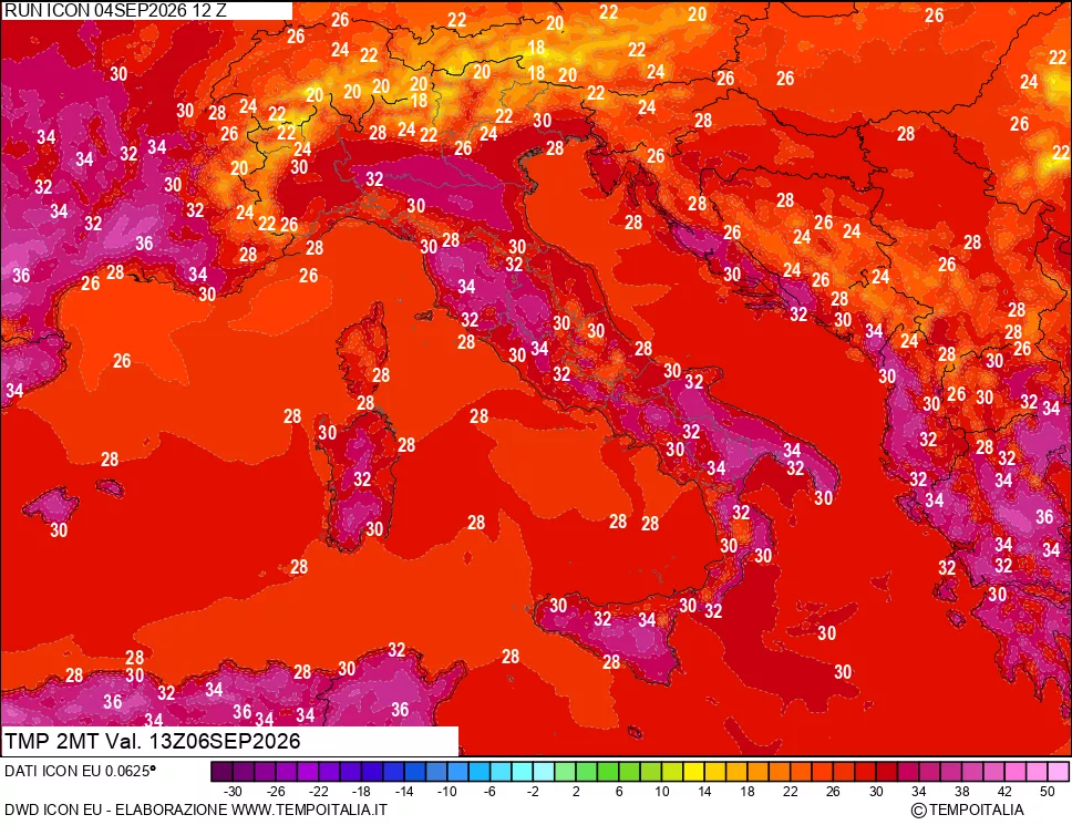 mappa Temp 2 metri