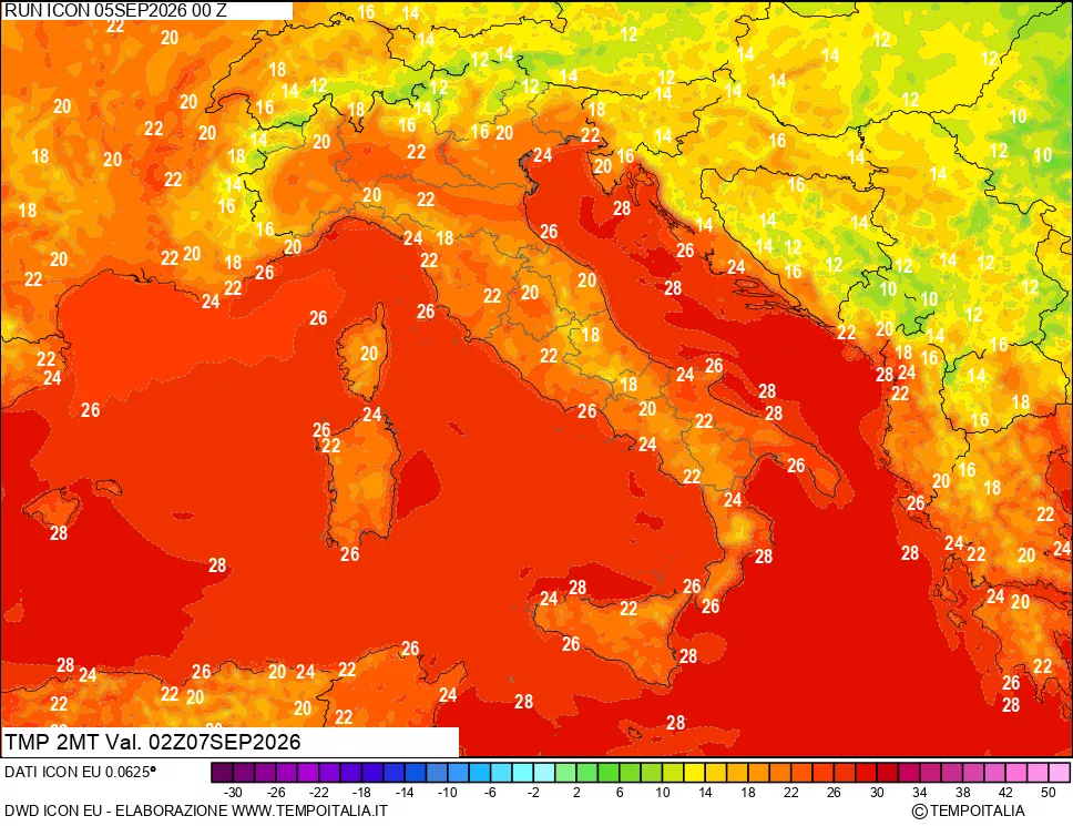 mappa Temp 2 metri