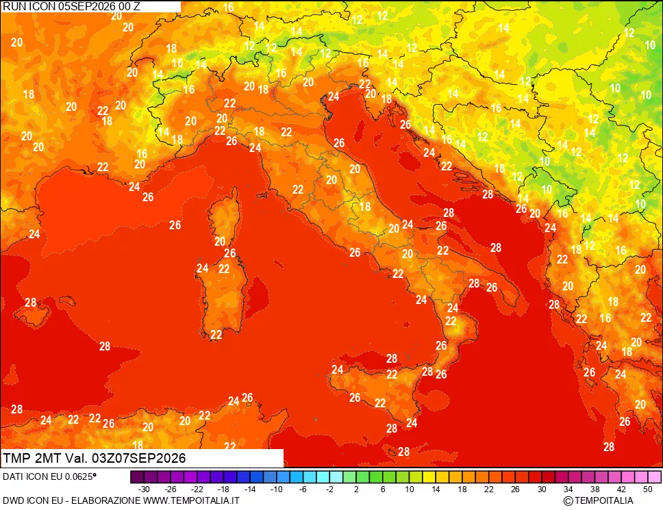 mappa Temp 2 metri