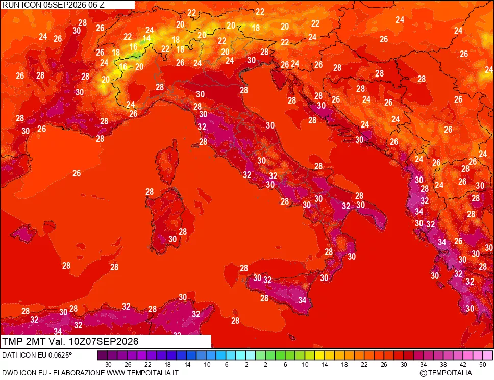 mappa Temp 2 metri