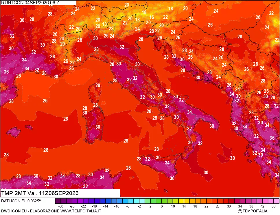 mappa Temp 2 metri