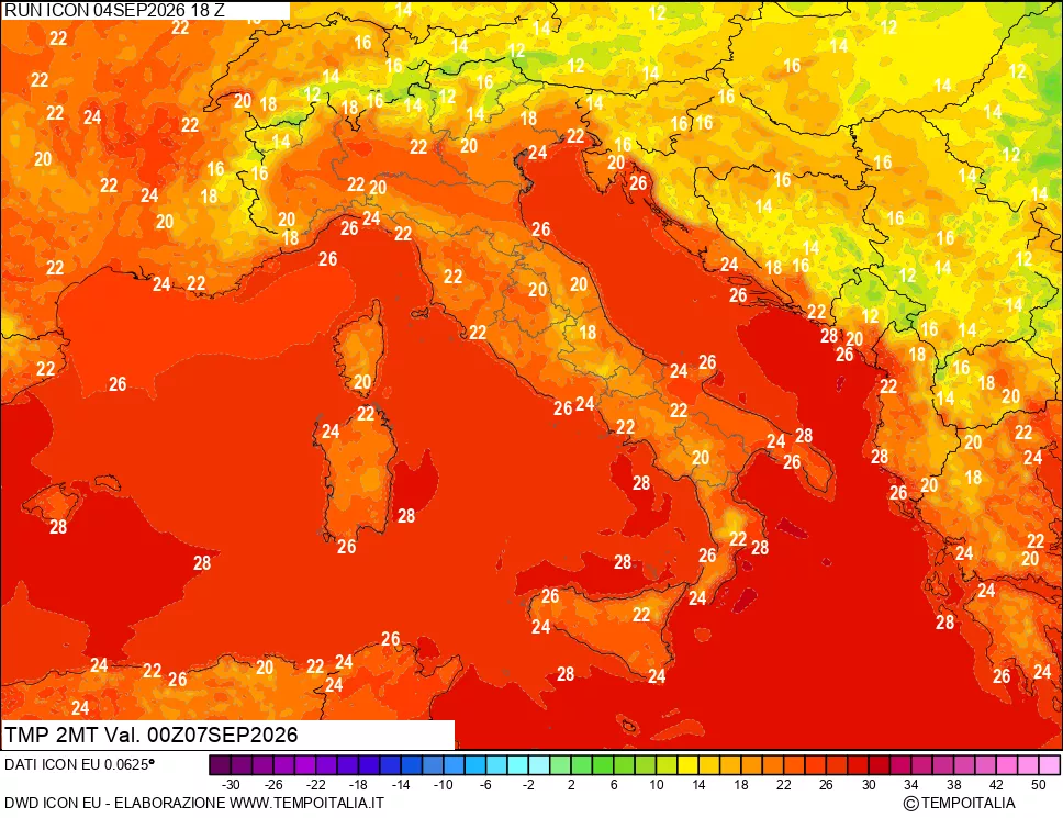 mappa Temp 2 metri